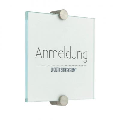 Türschild VITRUM K , Glasschild, Büroschild, Doppelglasschild